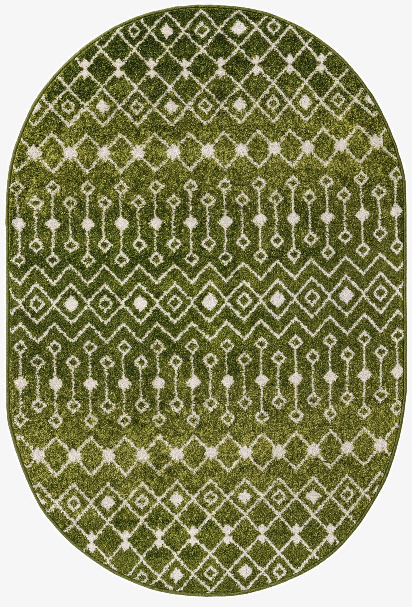 Primary image 4' x 6' Moroccan Trellis Oval Rug
