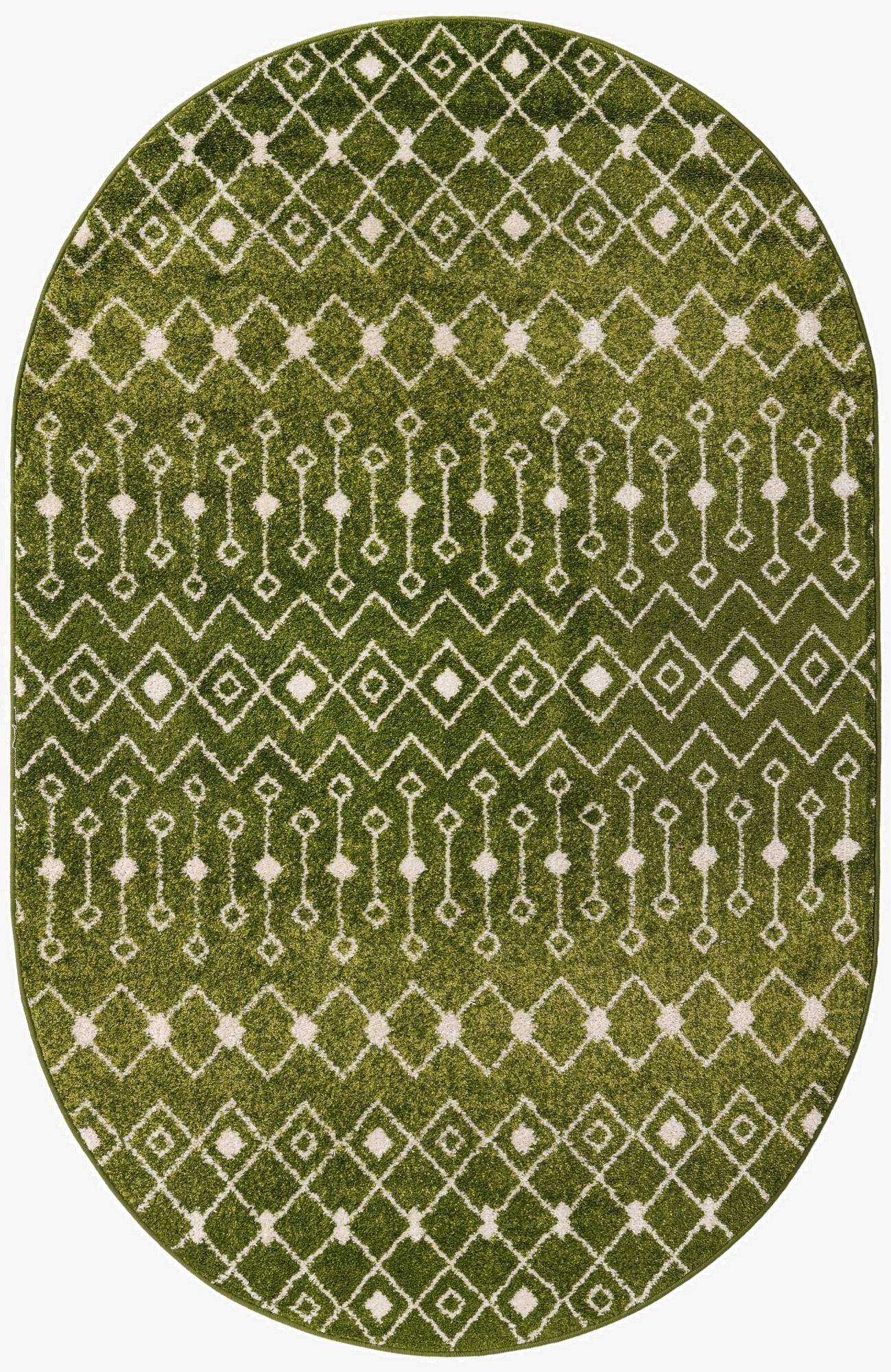 Primary image 5' 3 x 8' Moroccan Trellis Oval Rug