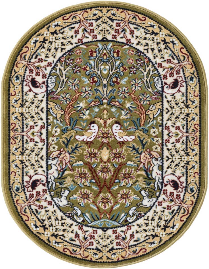 Detail image of 2' x 3' Nain Design Oval Rug