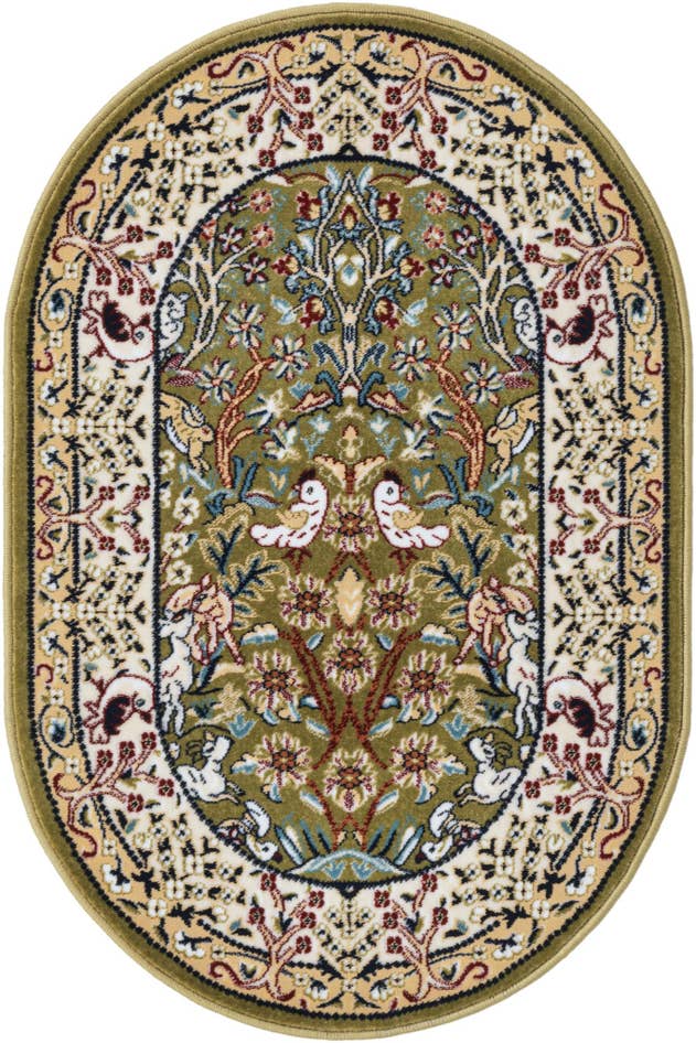Detail image of 2' x 3' Nain Design Oval Rug