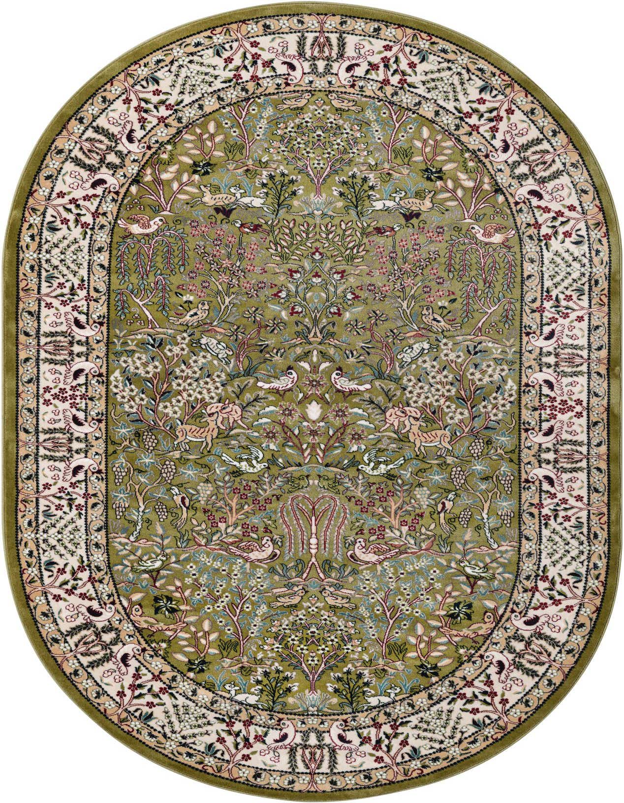4' x 6' Nain Design Oval Rug