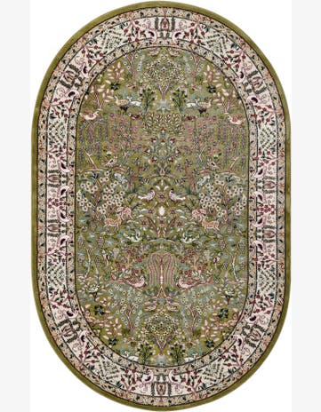4' x 6' Nain Design Oval Rug