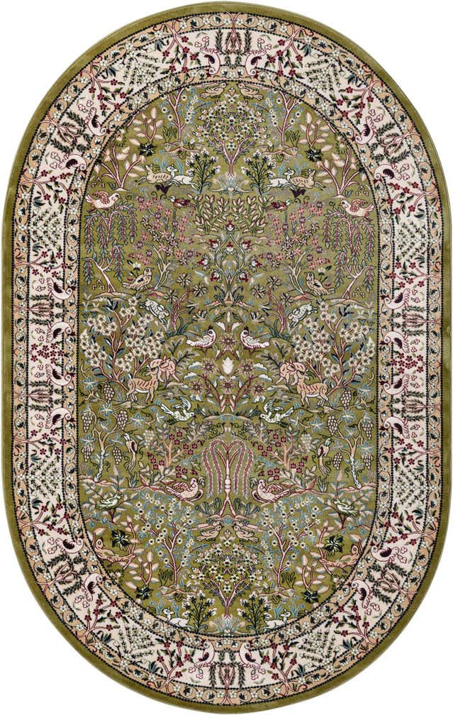 4' x 6' Nain Design Oval Rug