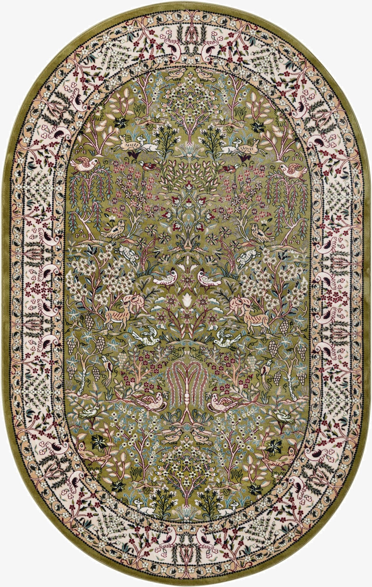 4' x 6' Nain Design Oval Rug