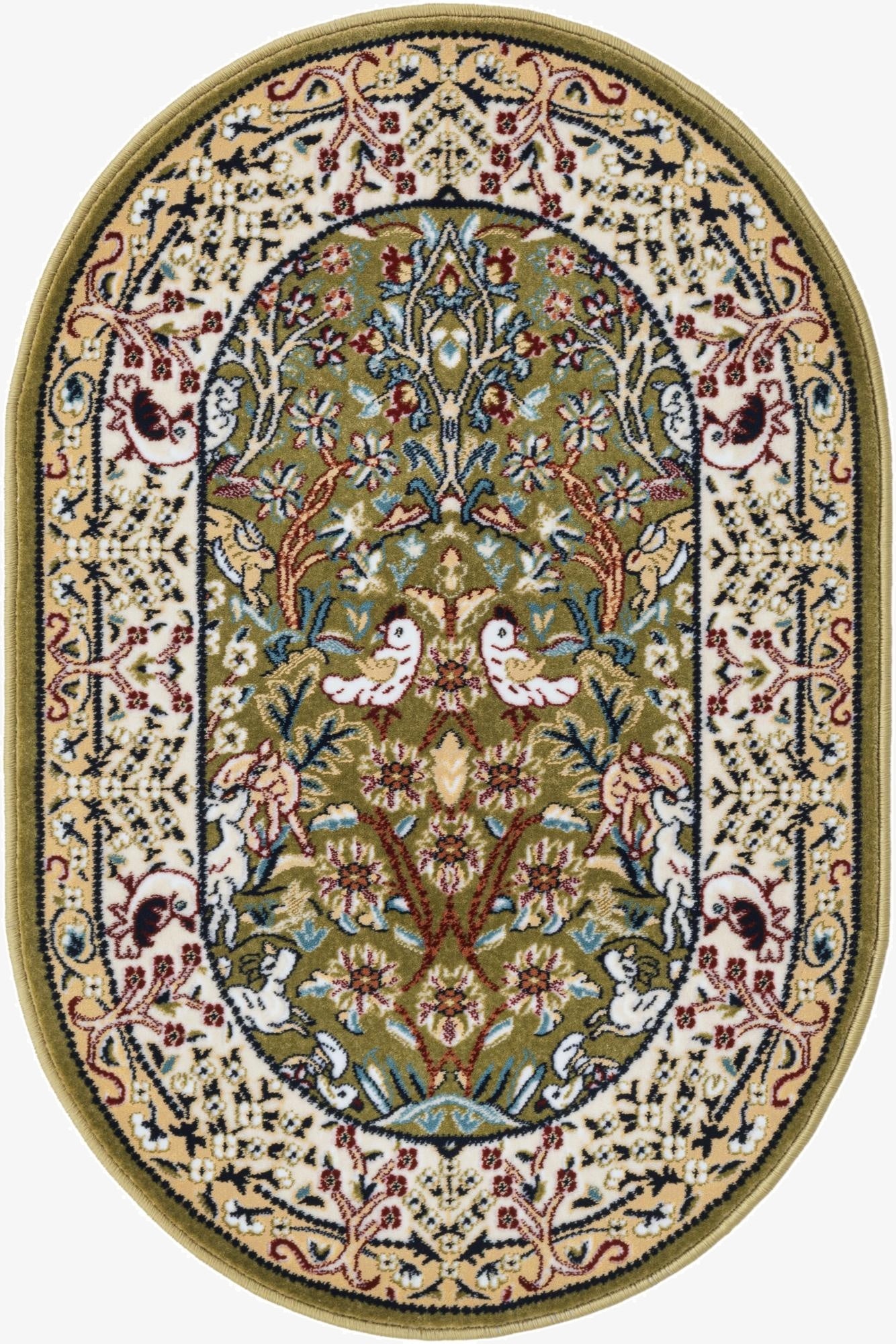 2' x 3' Nain Design Oval Rug