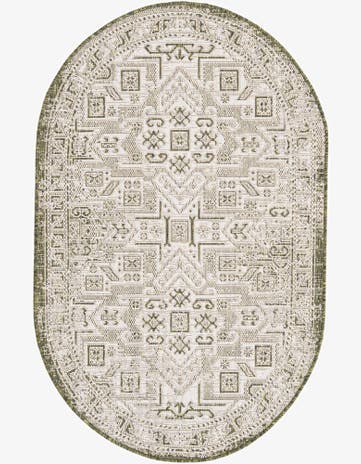 3' x 5' 3 Easy-Clean Aztec Indoor / Outdoor Oval Rug