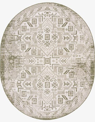 7' 10 x 10' Easy-Clean Aztec Indoor / Outdoor Oval Rug