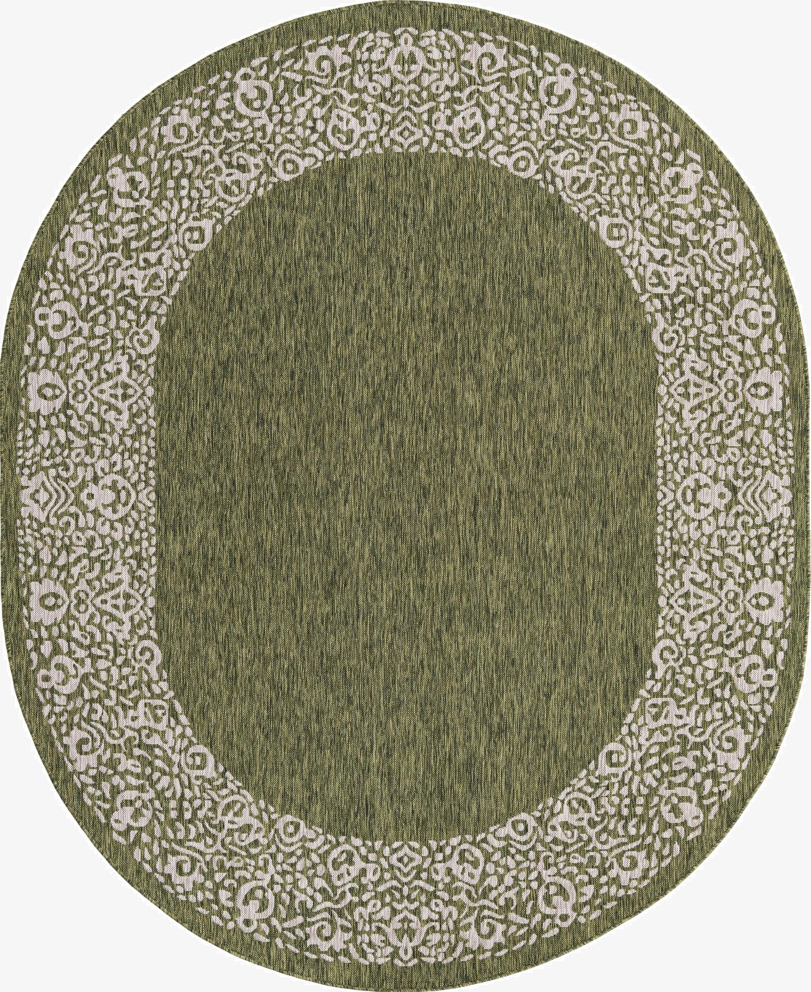 240cm x 305cm  Washable Border Indoor / Outdoor Oval Rug