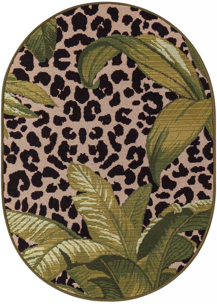 2' 2 x 3' Easy-Clean Botanical Indoor / Outdoor Oval Rug