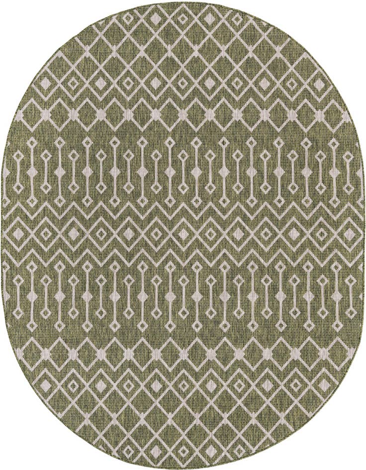 Detail image of 7' 10 x 10' Easy-Clean Lattice Indoor / Outdoor Oval Rug