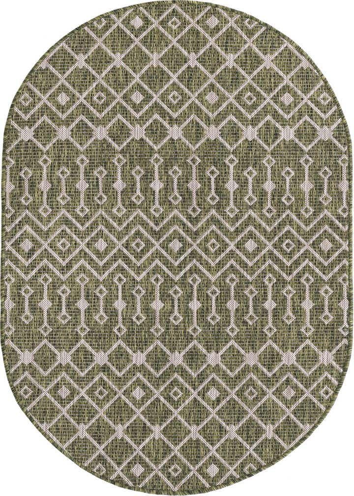 3' x 5' 3 Easy-Clean Lattice Indoor / Outdoor Oval Rug