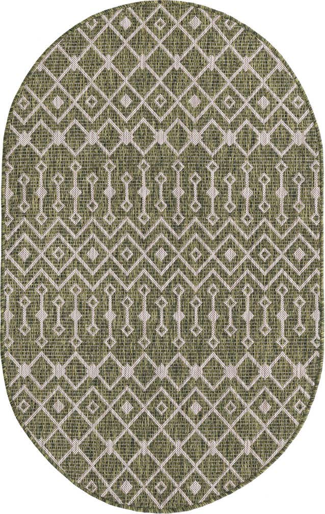 3' x 5' 3 Easy-Clean Lattice Indoor / Outdoor Oval Rug
