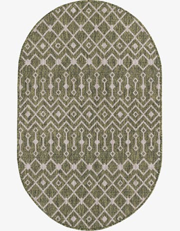 3' x 5' 3 Easy-Clean Lattice Indoor / Outdoor Oval Rug