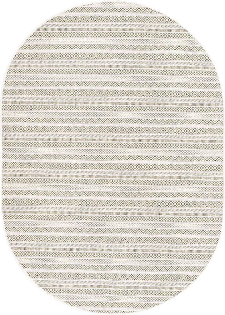5' 3 x 8' Easy-Clean Ribbon Indoor / Outdoor Oval Rug