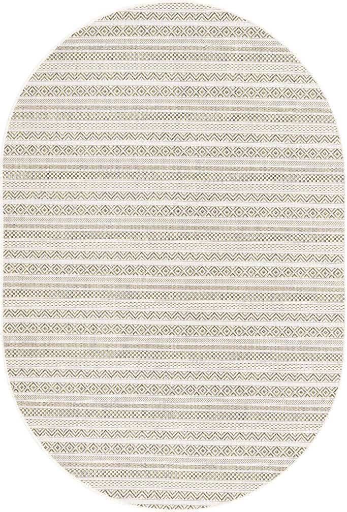 5' 3 x 8' Easy-Clean Ribbon Indoor / Outdoor Oval Rug