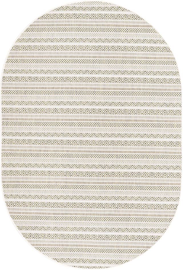 Detail image of 5' 3 x 8' Easy-Clean Ribbon Indoor / Outdoor Oval Rug