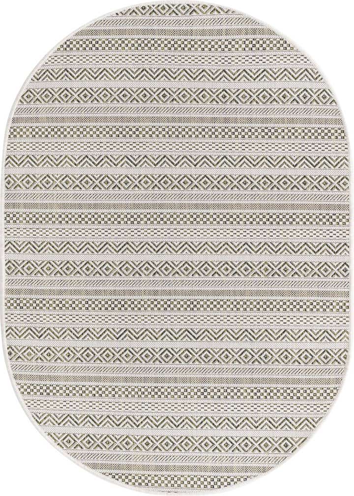 3' x 5' 3 Easy-Clean Ribbon Indoor / Outdoor Oval Rug