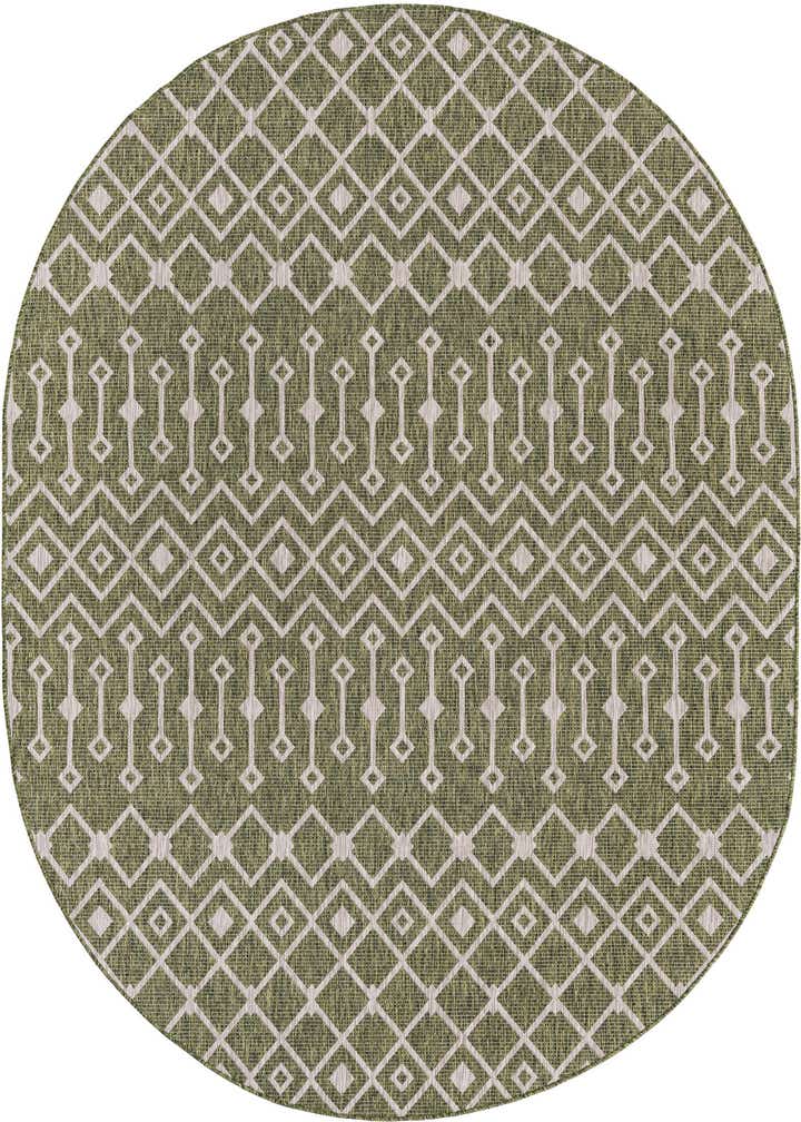 7' 10 x 10' Easy-Clean Trellis Indoor / Outdoor Oval Rug