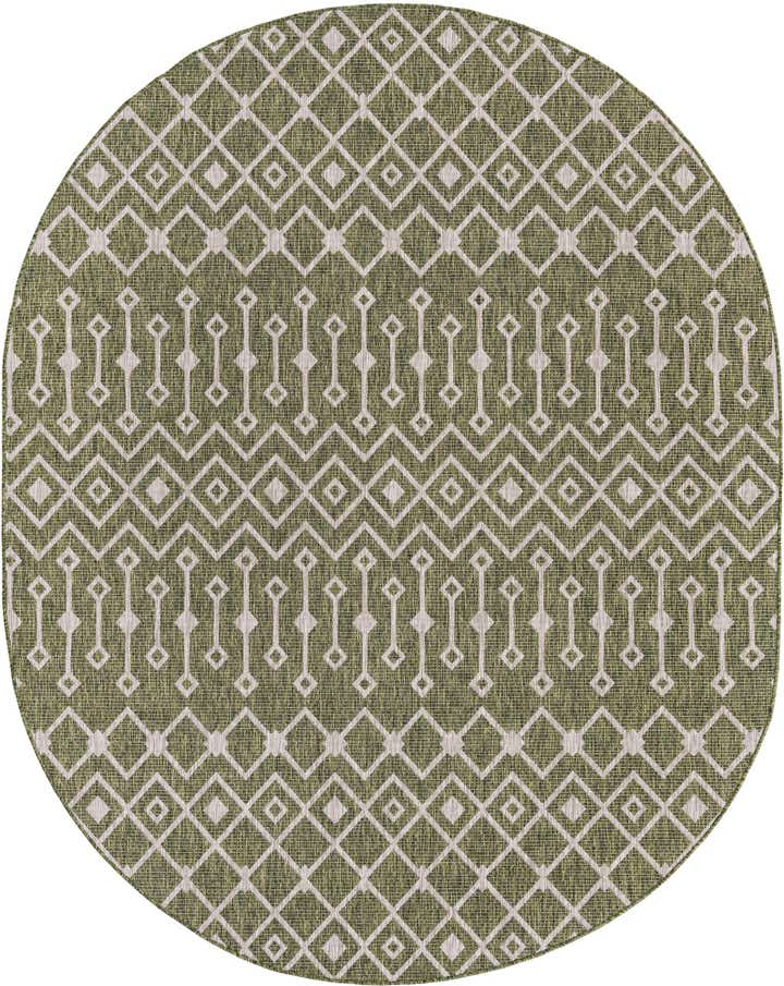 7' 10 x 10' Easy-Clean Trellis Indoor / Outdoor Oval Rug