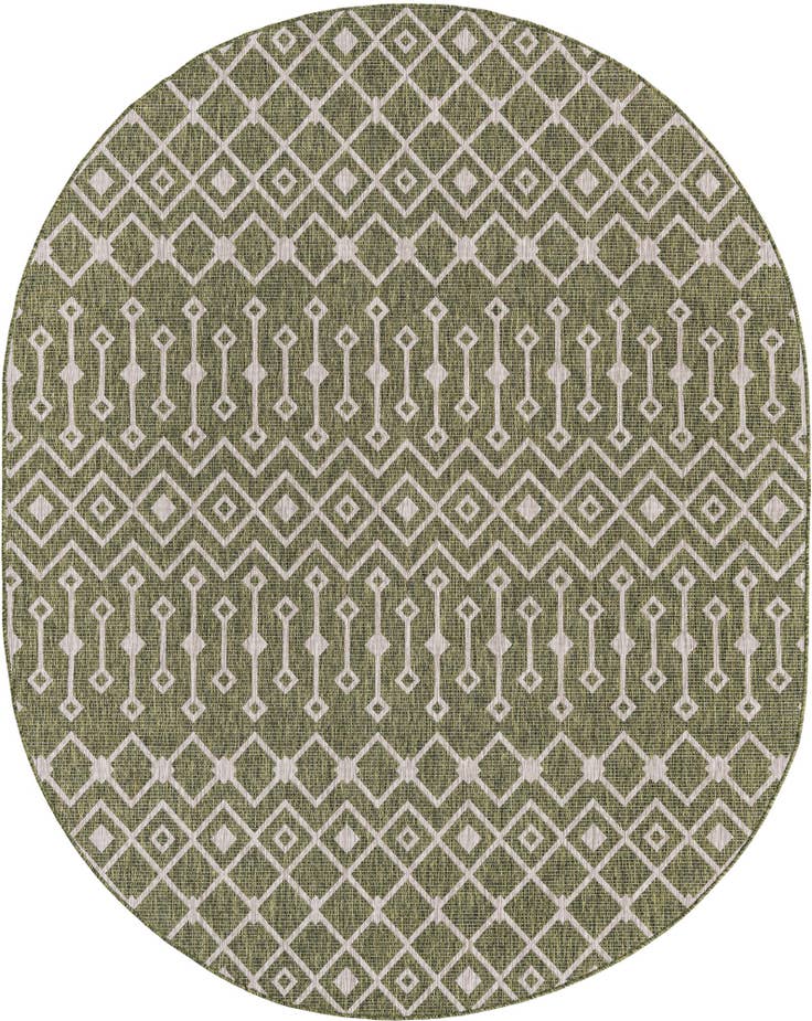 Detail image of 7' 10 x 10' Easy-Clean Trellis Indoor / Outdoor Oval Rug