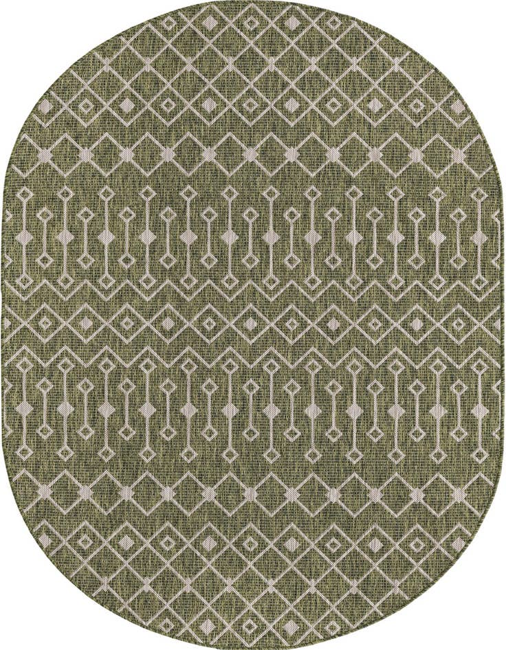 Detail image of 5' 3 x 8' Easy-Clean Trellis Indoor / Outdoor Oval Rug