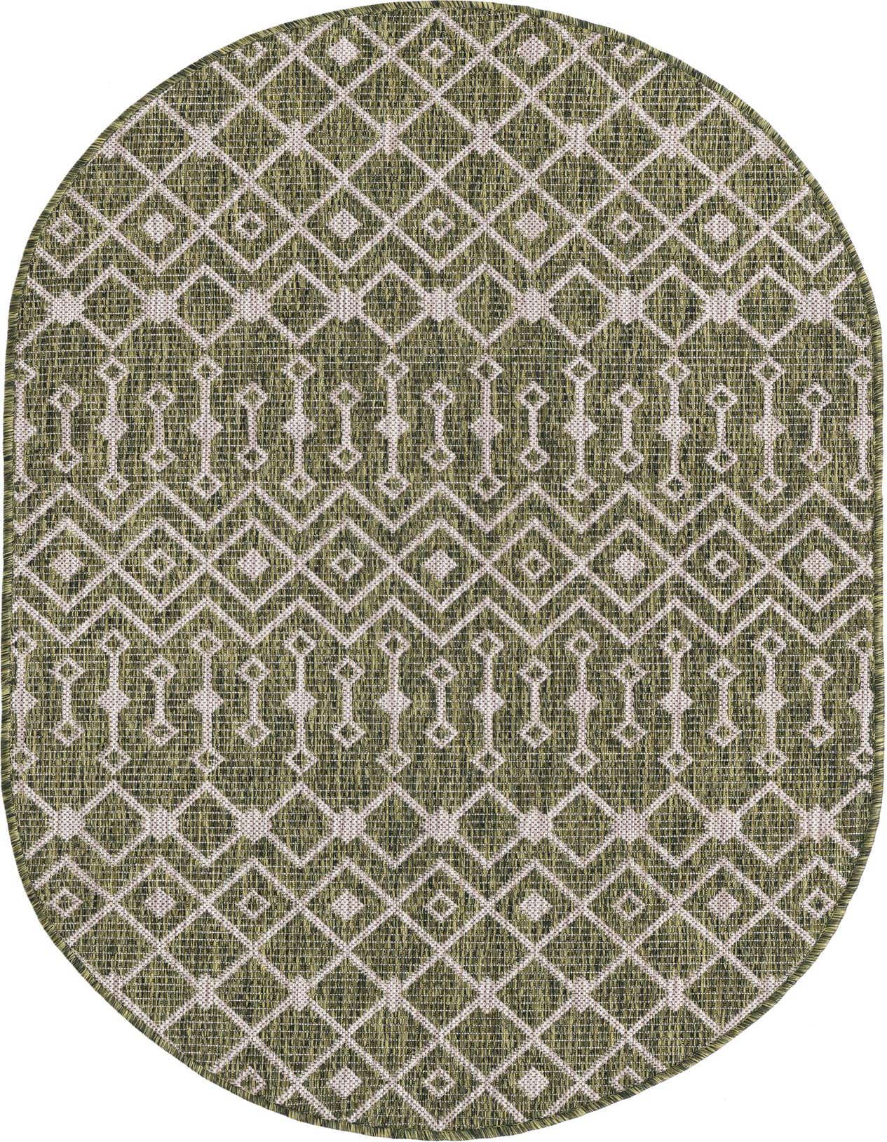 3' x 5' 3 Easy-Clean Trellis Indoor / Outdoor Oval Rug