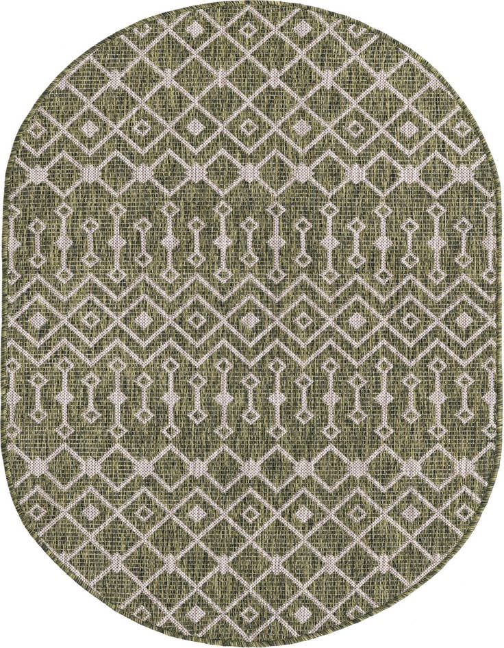 Detail image of 3' x 5' 3 Easy-Clean Trellis Indoor / Outdoor Oval Rug