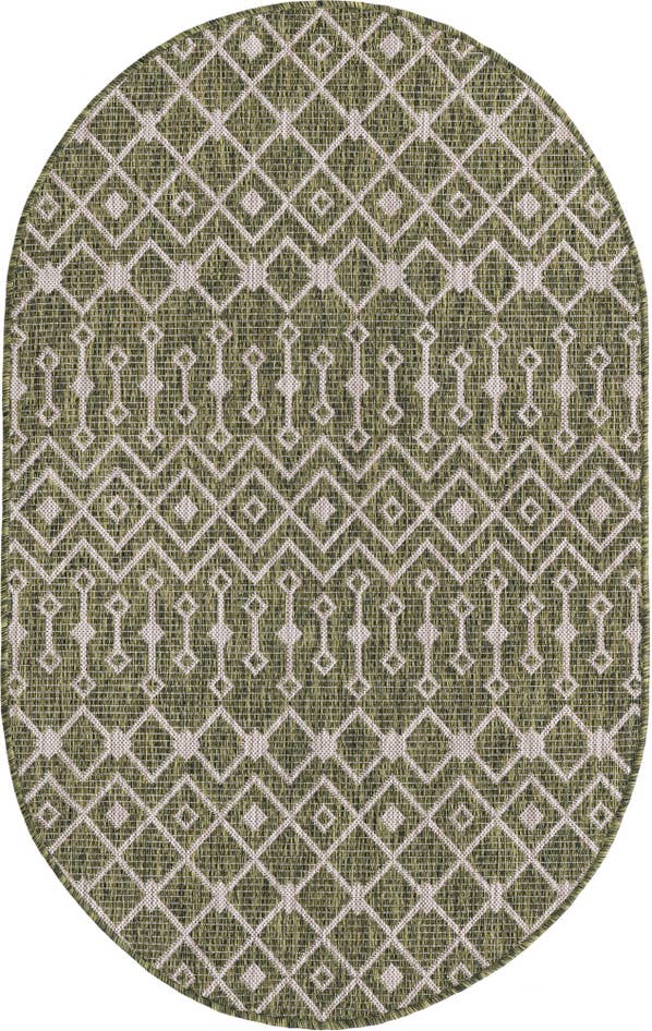 Detail image of 3' x 5' 3 Easy-Clean Trellis Indoor / Outdoor Oval Rug