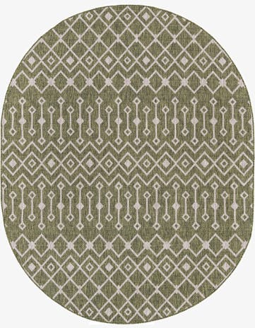 7' 10 x 10' Easy-Clean Trellis Indoor / Outdoor Oval Rug