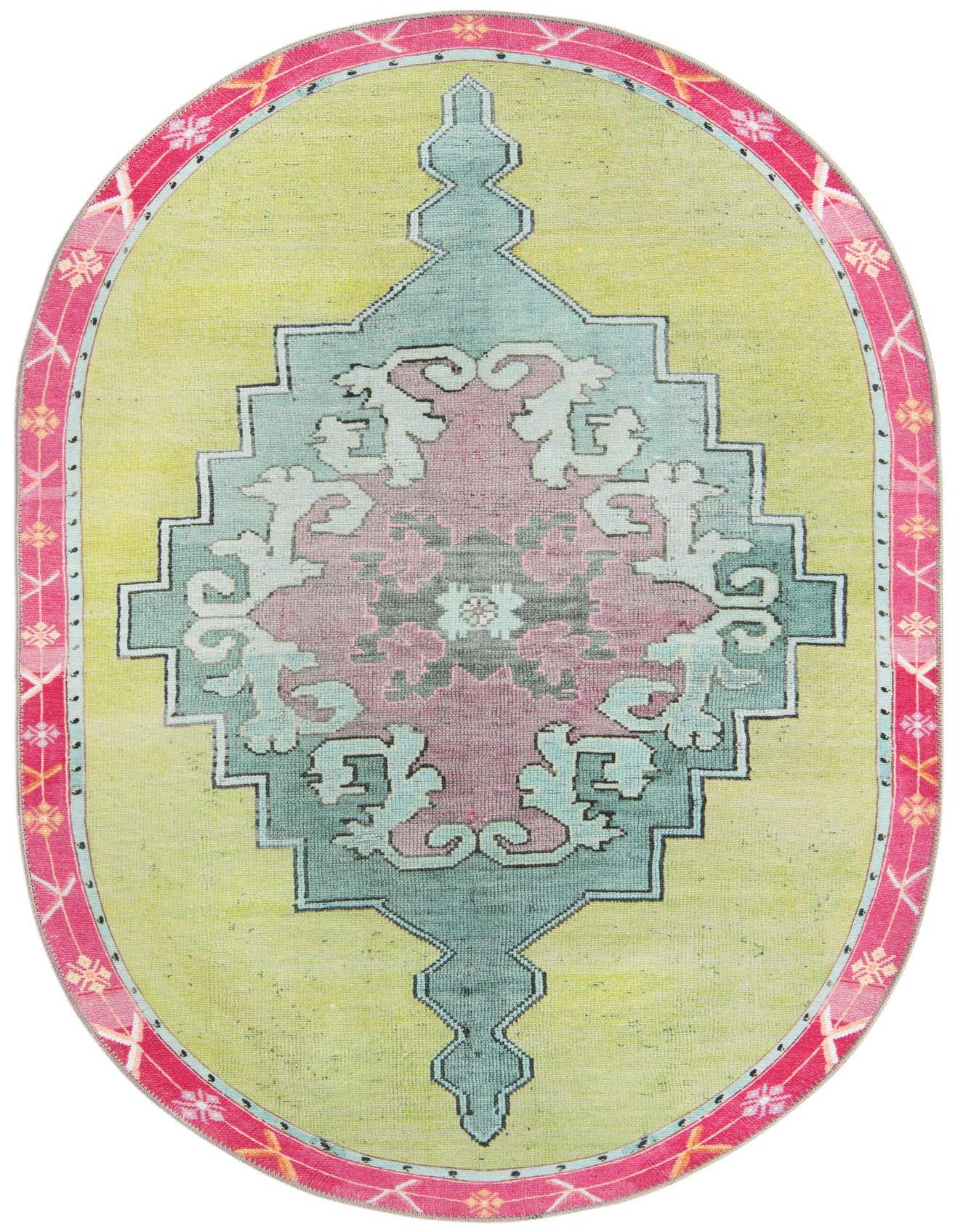 4' x 6' Washable Timeless Oval Rug