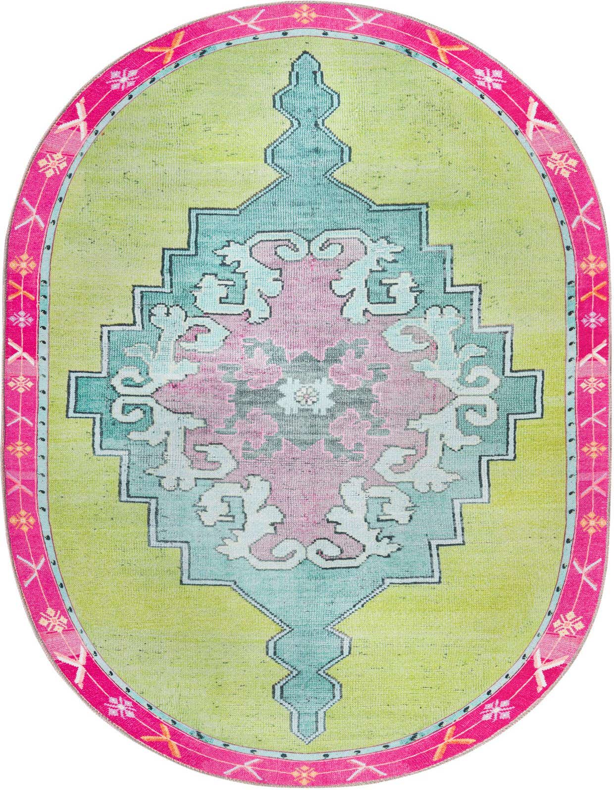 5' x 8' Washable Timeless Oval Rug