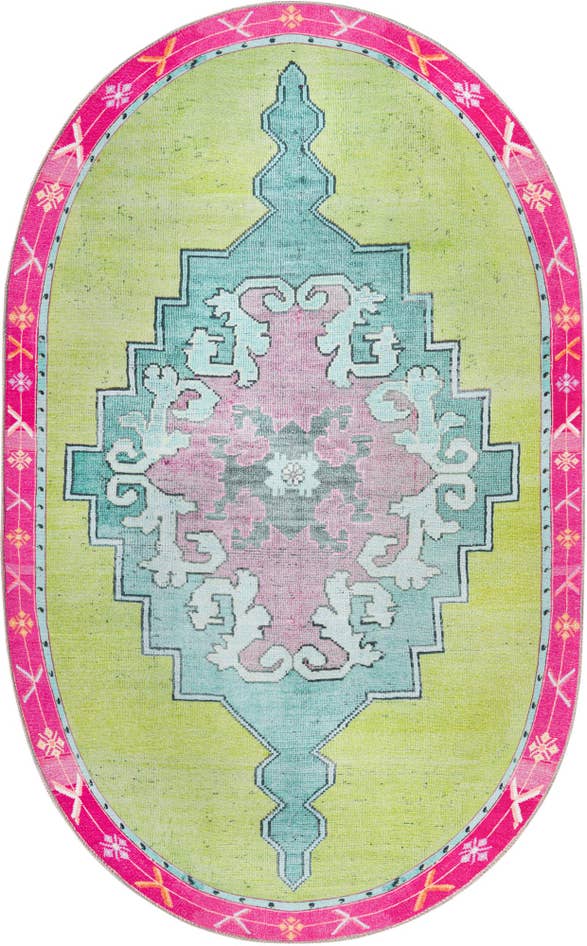 Detail image of 5' x 8' Washable Timeless Oval Rug