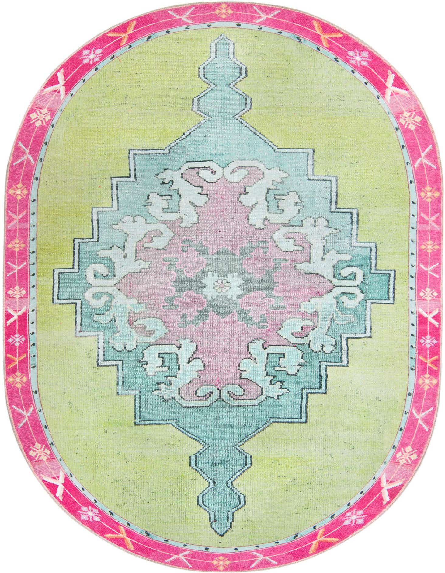7' 6 x 10' 6 Washable Timeless Oval Rug
