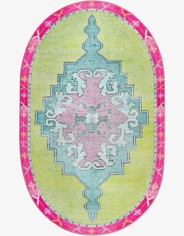 5' x 8' Washable Timeless Oval Rug