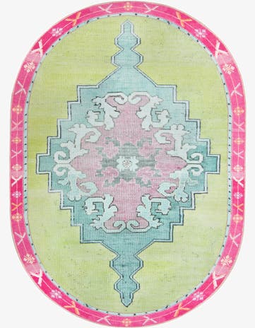 7' 6 x 10' 6 Washable Timeless Oval Rug