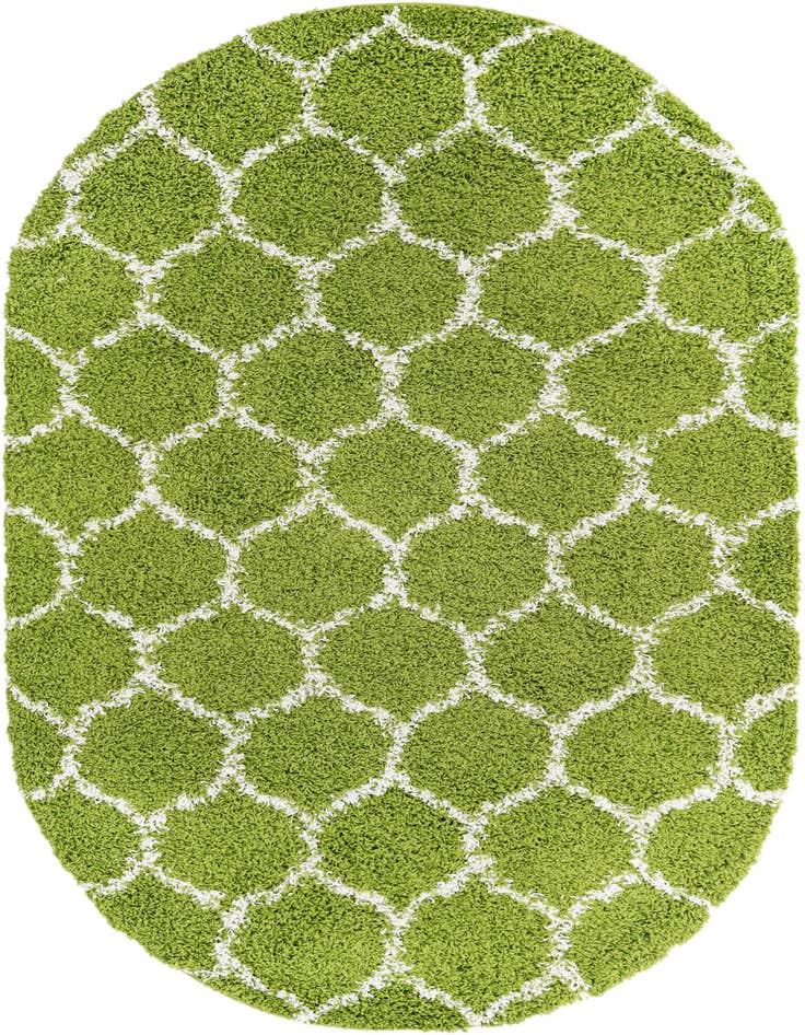 Detail image of 5' 3 x 8' Trellis Shag Oval Rug