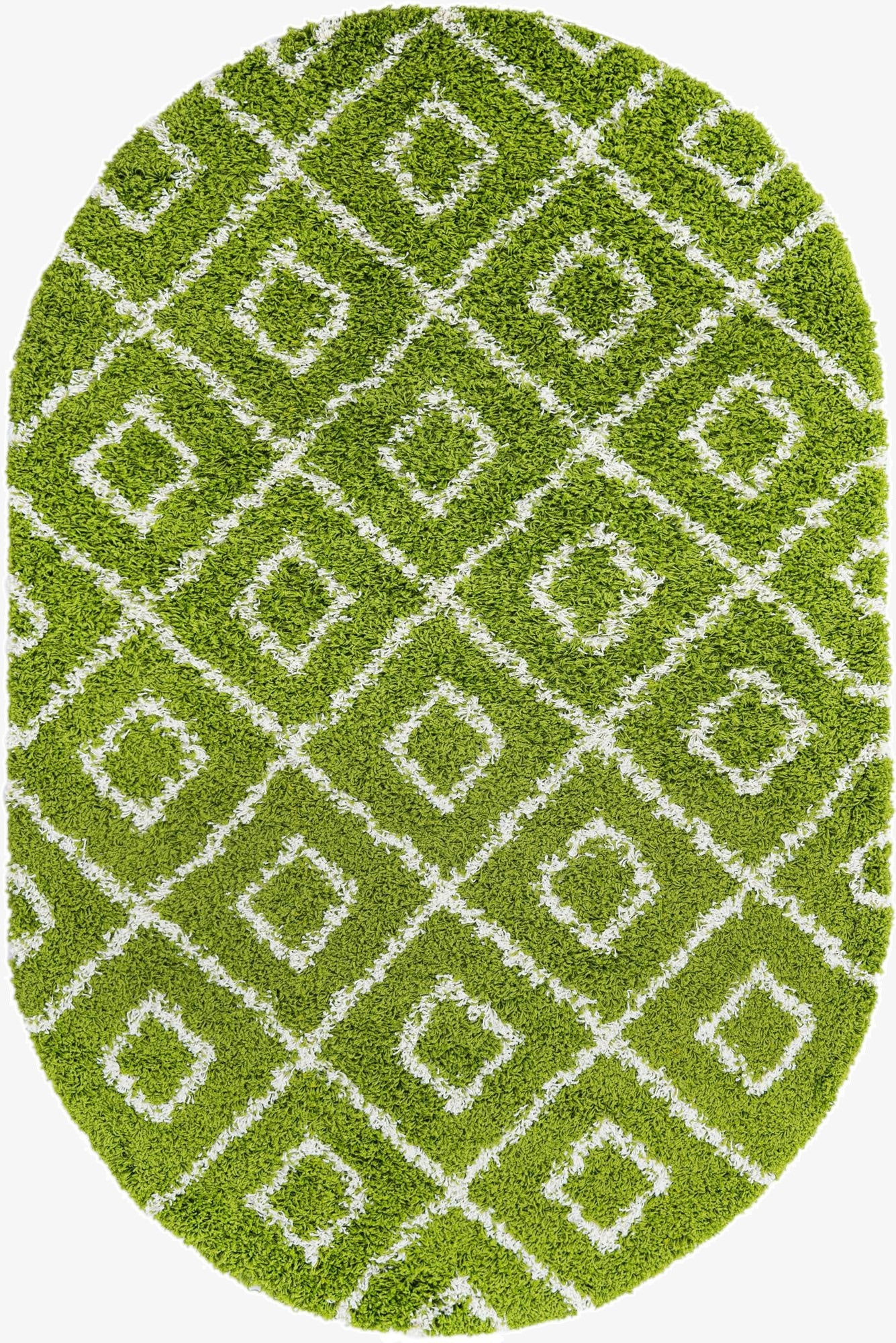 5' 3 x 8' Trellis Shag Oval Rug