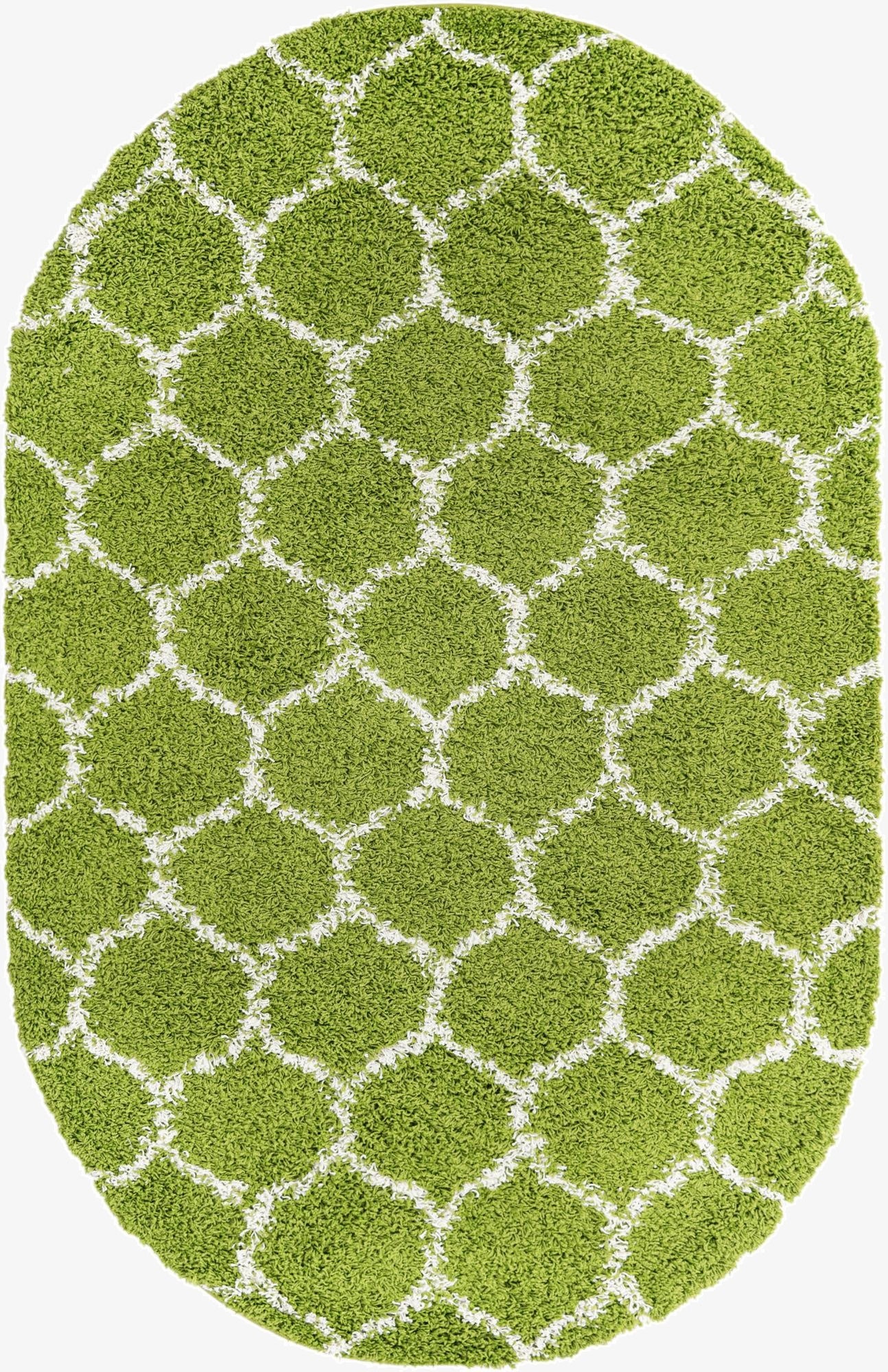 5' 3 x 8' Trellis Shag Oval Rug