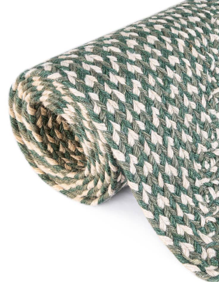 Detail image of 2' x 3' 1  Hand Tweed Braided Jute Oval Rug