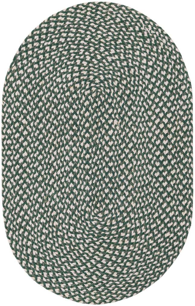 2' x 3' 1 Handmade Tweed Braided Jute Oval Rug