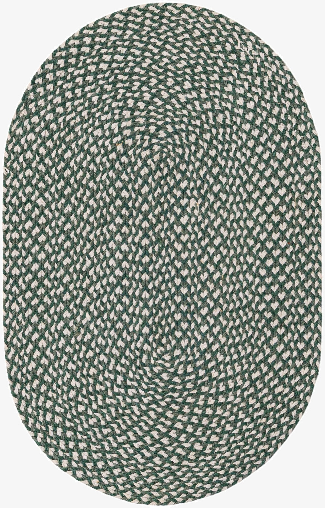 2' x 3' 1  Hand Tweed Braided Jute Oval Rug