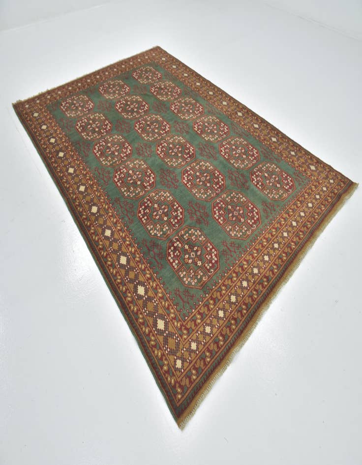 Detail image of 6' 10 x 9' 10 Hand Knotted Afghan Akhche Wool Rug