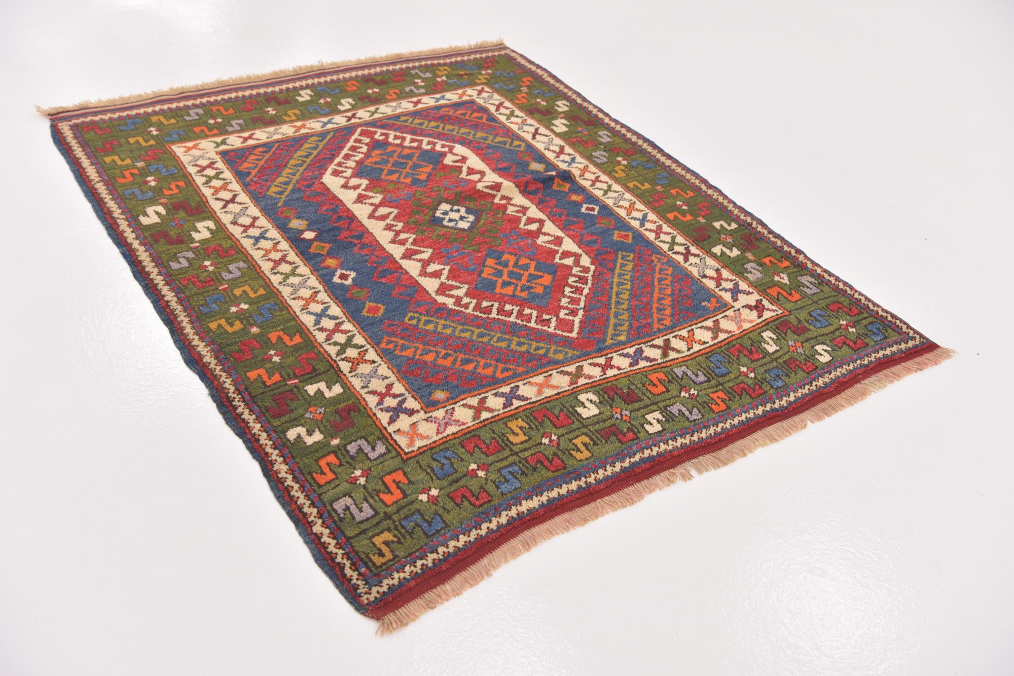 3' 9 x 4' 9 Hand Knotted Anatolian Oriental Wool Rug