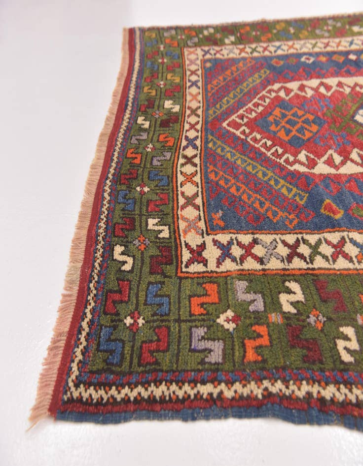 Detail image of 3' 9 x 4' 9  Hand Knotted Anatolian Oriental Wool Rug