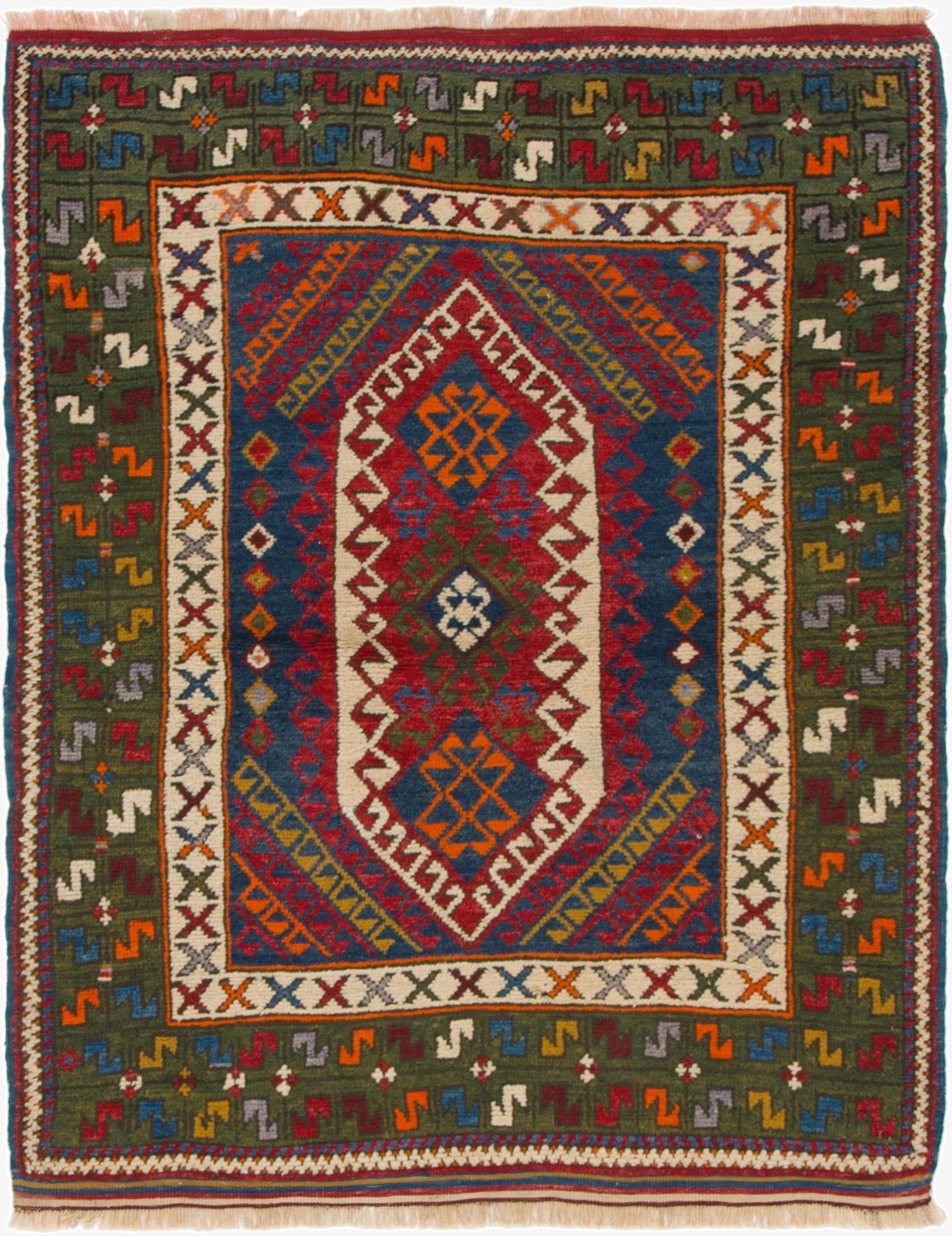 3' 9 x 4' 9  Hand Knotted Anatolian Oriental Wool Rug