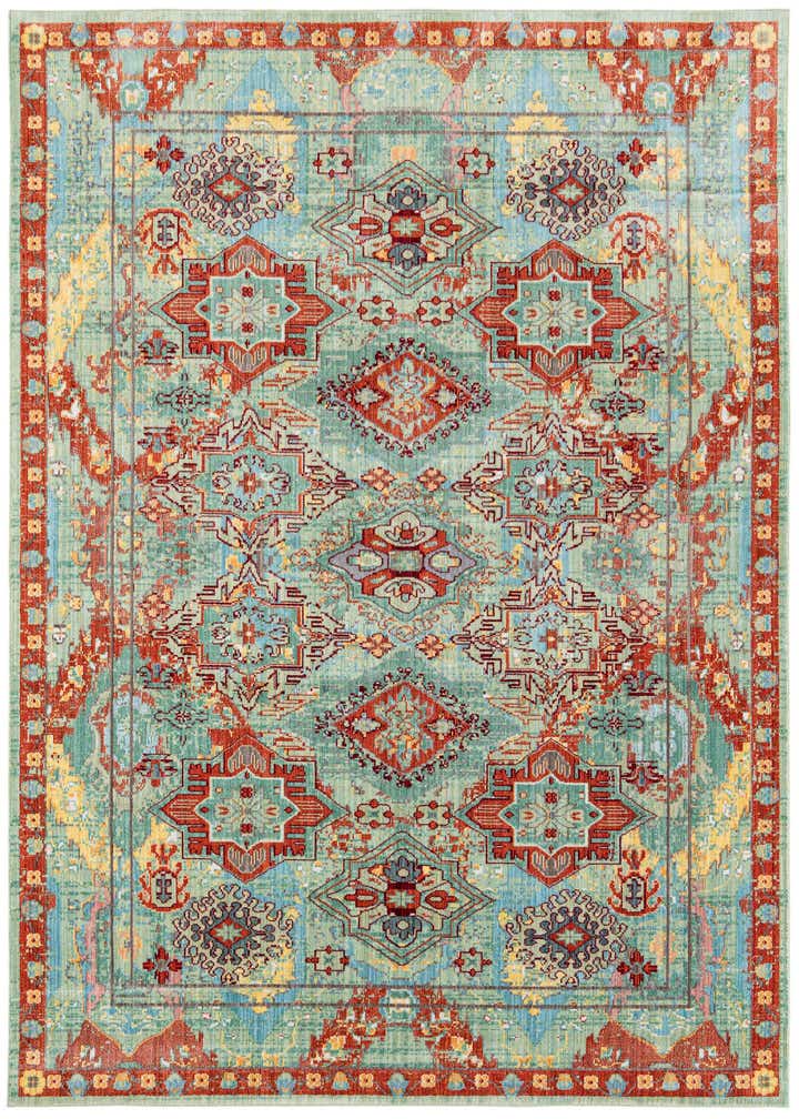 7' x 10' Aqua Rug