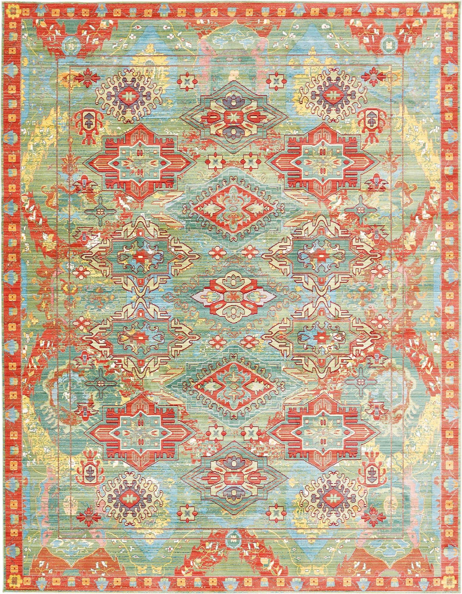 9' x 12' 2 Aqua Rug