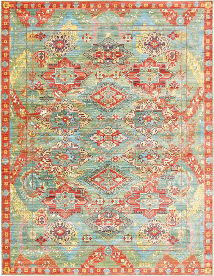 9' x 12' 2 Aqua Rug