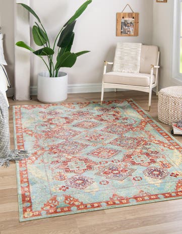 5' x 8' Aqua Rug