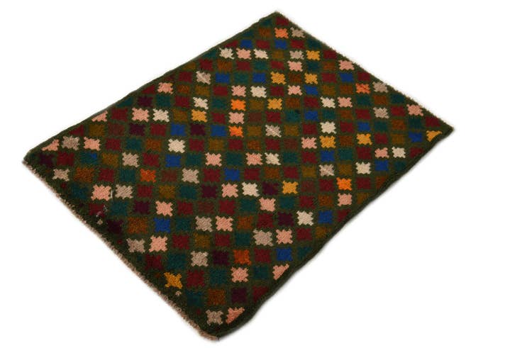 Detail image of 2' x 2' 10 Hand Knotted Balouch Wool Rug
